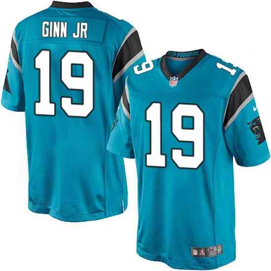Nike Panthers #19 Ted Ginn Jr Blue Alternate Mens Stitched NFL Elite Jersey